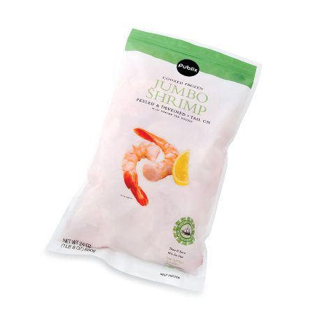 $1.00 Off The Purchase of One (1) Publix Cooked Shrimp Jumbo, 16 to 20 per Pound, Responsibly Sourced, Farmed, Frozen, 24-oz pkg.