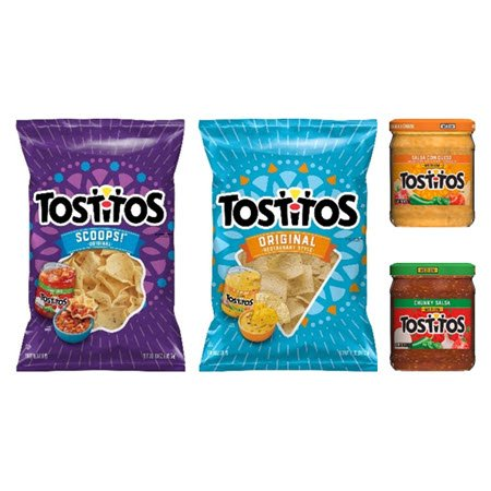 Save $2.50 when you buy any ONE (1) Tostitos dip (15-24 oz.) AND any TWO (2) Tostitos chips (9-18 oz. bags, excludes Cantina)