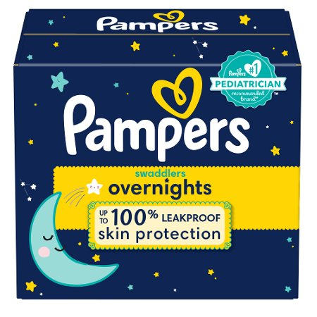 Save $3.00 on ONE BOX Pampers Swaddlers Overnight Diapers (excludes Huge Pack).