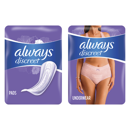 Save $1.00 on ONE Always Discreet Incontinence product (excludes any other Always products).