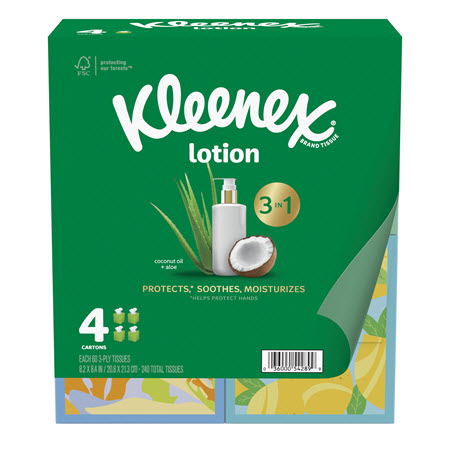 Save $1.00 on any One (1) Kleenex® facial tissue bundle pack (3 ct or larger, not valid on On-The-Go™ packs or trial size)