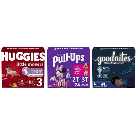 Save $2.00 on any ONE (1) Huggies® diapers, Pull-Ups® training pants or GoodNites® product