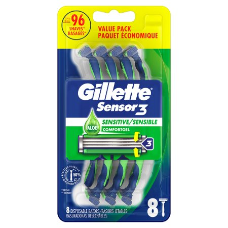 Save $3.00 on ONE Gillette Disposable Razor (excludes Gillette Black, Prestobarba2 5ct, Gillette Refillable Handles, Gillette Blade Refills, and Venus