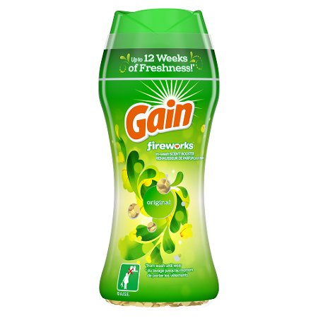 Save $2.00 on ONE Gain Fireworks In-Wash Scent Boosters 12.2-13.4 oz OR Gain Sheets 240 ct (excludes Gain Rinse, Gain Flings, Gain Ultra Flings, Gain