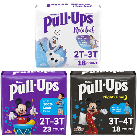 Save $3.00 on any TWO (2) pkgs of PULL-UPs® Training Pants, New Leaf® or Night*Time™ (14-23 ct.)