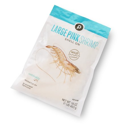 $1.00 Off The Purchase of One (1) lb or more Publix Florida Pink Shrimp Large, 26 to 30 per Pound, Wild, Sustainable, Frozen, 16-oz pkg.