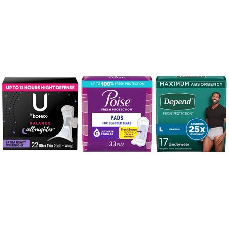 Save $10.00 when you spend $40.00 on U by Kotex® , Poise® and Depend® Products