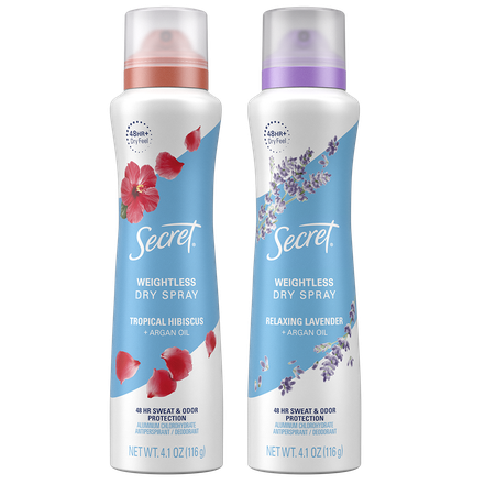 Save $4.00 on TWO Secret Dry Sprays (excludes trial/travel size).