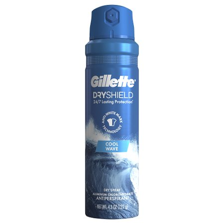 Save $4.00 on TWO Gillette Dry Spray Antiperspirant/Deodorant 4.3 oz (excludes trial/travel size).