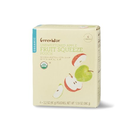 $1.50 Off The Purchase of Two (2) GreenWise Organic Fruit Squeeze Applesauce Unsweetened, 4-pk. 3.2-oz Pouch