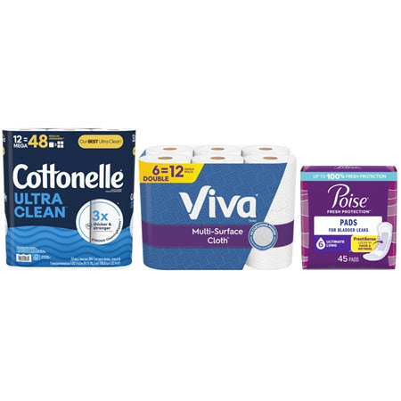 Save $10 when you spend $40 on Cottonelle®, Kleenex®, Scott®, Viva®, Poise®, Depend® or U by Kotex® products