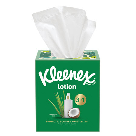 Save $1.00 on any THREE (3) single boxes of Kleenex® Facial Tissue (30 ct. or larger, not valid on On-The-Go™ packs or trial size)