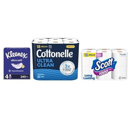 Save $10.00 when You Spend $40.00 on Cottonelle® Bath Tissue, Kleenex®, Scott® Bath Tissue or Paper Towel products