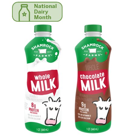 Save $1.00 on any ONE (1) Shamrock Farms 32 oz milk