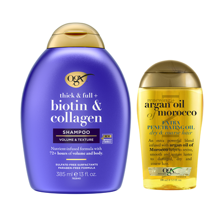 Save $6.00 on any TWO (2) OGX® Haircare Products including Treatments  (excludes trial/travel sizes)