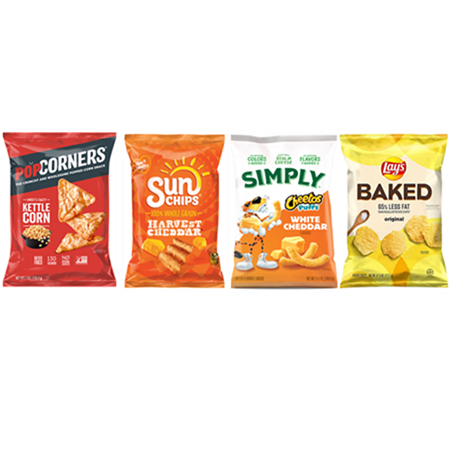 SAVE $1.00 on any TWO (2) bags of FRITO-LAY® snacks including: POPCORNERS®, SUNCHIPS®, SIMPLY or BAKED Snacks