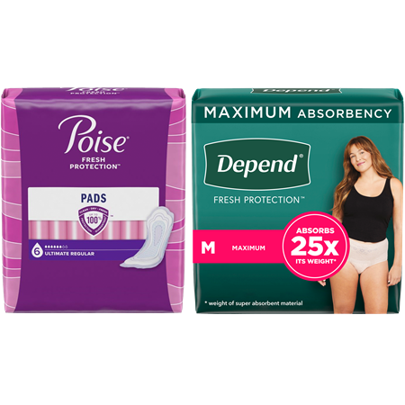 Save $3.00 on any ONE (1) pkg of Poise® Pads or Liner Product OR any Depend® Products (8 ct or larger)