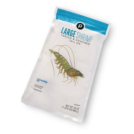 $1.00 Off The Purchase of One (1) Publix White Shrimp Large, Peeled & Deveined, 31 to 40 per Pound, Responsibly Sourced, Farmed, Frozen, 24-oz pkg.