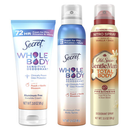 Save $2.00 on any ONE (1) Secret Whole Body Deodorant OR Old Spice Total Body Deodorant (excludes trial/travel size)