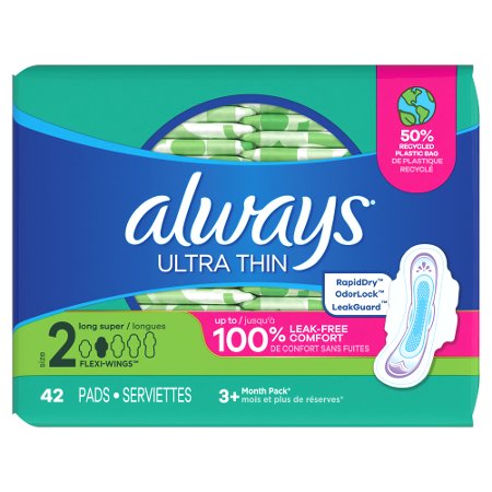 Save $1.50 on Always Menstrual Care Pads