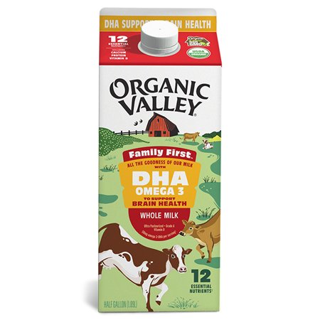 Save $1.25 on Organic Valley Family First Half Gallon Milk