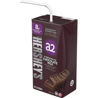 25% off 12-pk. 8-fl oz. a2 Milk Hershey's 2% reduced fat chocolate milk