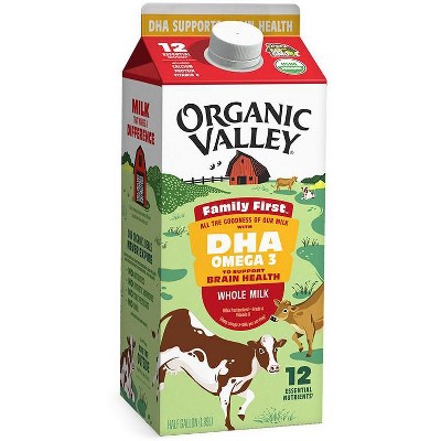 Save $1.50 when you buy ONE (1) Organic Valley Family First Half Gallon milk