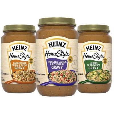 Save 75¢ When you buy any ONE (1) Heinz HomeStyle™ Herbes de Provence, Roasted Garlic & Rosemary, or Caramelized Onion & Thyme Gravy