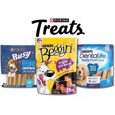 SAVE $1.00 on ONE (1) 6 oz or larger bags of Beggin'®, Busy® (excludes Rollhide®) or DentaLife® Dog Treats or Chews