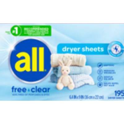 $1.50 off 195-ct. All free clear fabric softening sheets