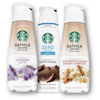 SAVE $1.50 On any ONE (1) Starbucks ® Zero Sugar Added Mocha Creamer, Oat Brown Sugar Cinnamon Creamer, OR Oat Lavender Creamer 28oz