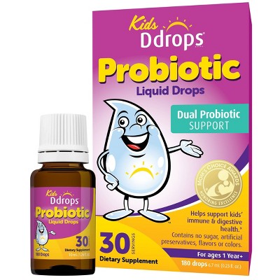 15% off 0.25-fl oz. Ddrops kids' liquid probiotic for healthy immune & digestive system