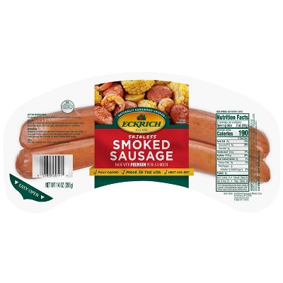 Buy 1, get 1 20% off 12 & 14-oz. Eckrich skinless smoked sausage & kielbasa