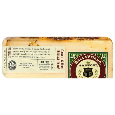 $6.49 price on Sartori Bellavitano garlic & herb cheese - 5.3oz