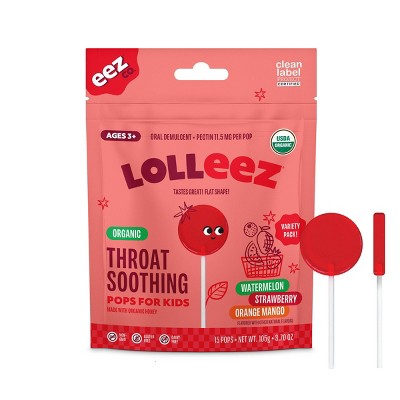 10% off 15-ct. Lolleez organic throat soothing pops