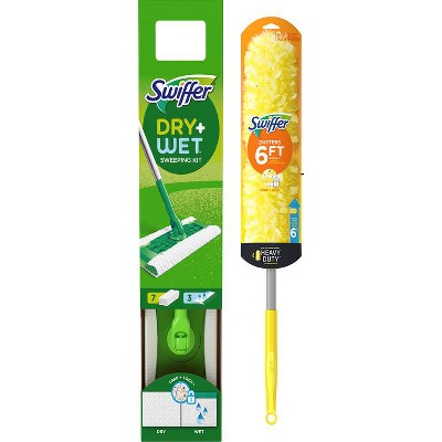 Save $5.00 ONE Swiffer Sweeper Starter Kit OR Swiffer Sweeper XL Starter Kit OR Swiffer 6ft Duster Starter Kit (excludes Short Handle Dusters, 3ft Dusters, 1 ct Dusters, 2 ct Dusters, and trial/travel size).