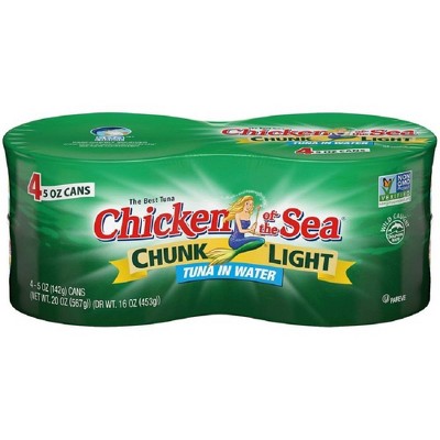$3.99 price on Chicken of the Sea chunk light tuna in water - 5oz/4ct