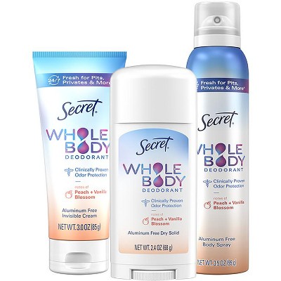 Save $4.00 ONE Secret Whole Body Deodorants (excludes trial/travel size).