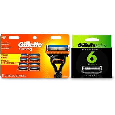 Save $7.00 ONE GilletteLabs 6ct cartridge refill pack, OR ONE Gillette 8ct cartridge refill pack: Fusion5 OR Proglide OR ONE Gillette 10-15ct cartridge refill pack: Mach3 (excludes disposables, Venus products, Fusion5 3ct + 7oz gel, GilletteLabs 2ct + case and GilletteLabs Salute to Service 2ct + case).