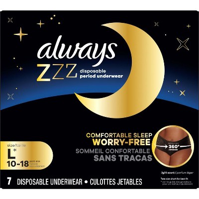 Save $1.50 ONE Always ZZZ Underwear (7 ct) (excludes Always Radiant, Infinity, and Pure Cotton Pads and Always Discreet).