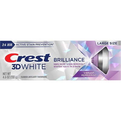 Save $4.00 ONE Crest 3DWhite Brilliance 3.8oz or larger, 3DWhite Deep Stain Remover (any size), or 3DWhite Whitening Therapy Charcoal 3.8oz or larger (excludes all other variants, Kids and trial/travel size).