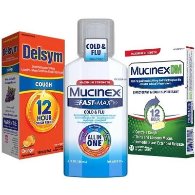 Save $3.00 on any ONE (1) Mucinex or Delsym Item (Excludes InstaSoothe, Mucinex 12HR 6ct & 7ct, and Trial Sizes)