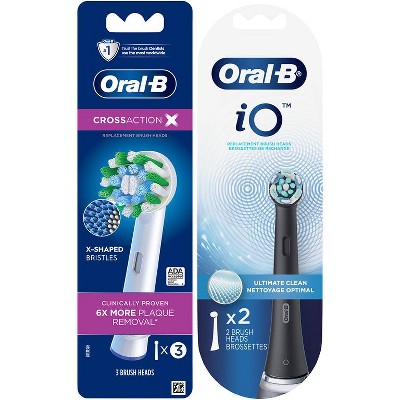 Save $5.00 ONE Oral-B Precision Clean, Sensitive & Gum, 3D White, CrossAction, or FlossAction Replacement Brush Heads 3 ct or greater OR Oral-B iO Ultimate Clean, Gentle Care, or Ultimate White Replacement Brush Heads 2ct or greater (excludes trial/travel size).