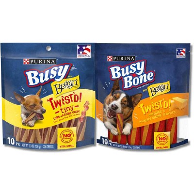 Save $2.00 on ONE (1) 5 oz or larger bag of Busy® with Beggin'® Twist'd (excludes Rollhide®) Dog Treats