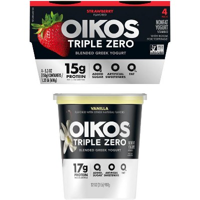 $1.00 OFF ONE (1) Oikos Triple Zero 4pk or 32oz