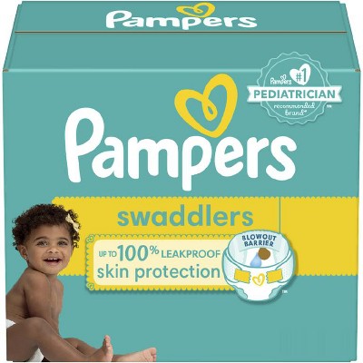 Save $3.00 ONE BOX Pampers Swaddlers Diapers (excludes Huge packs, 360, and Overnights).