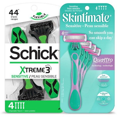 SAVE $3.00 off ONE (1) Schick® Men's or Women's or Skintimate® Disposable Razor Pack (excludes Schick® Xtreme® & Skintimate® 1 & 2 ct.)