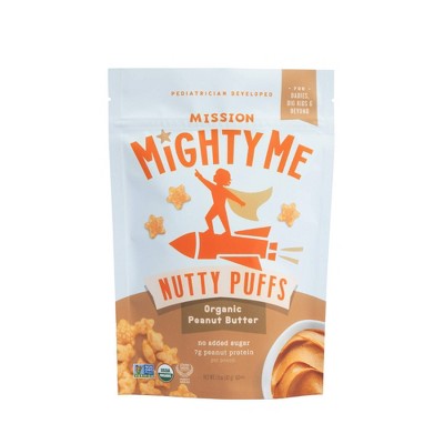 15% off 1.5-oz. Mission MightyMe nutty puffs baby snacks