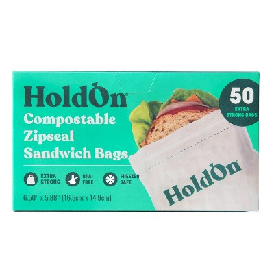 20% off HoldOn compostable zipseal storage bags