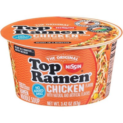 $0.99 price on Nissin Top Ramen bowl chicken - 3.42oz